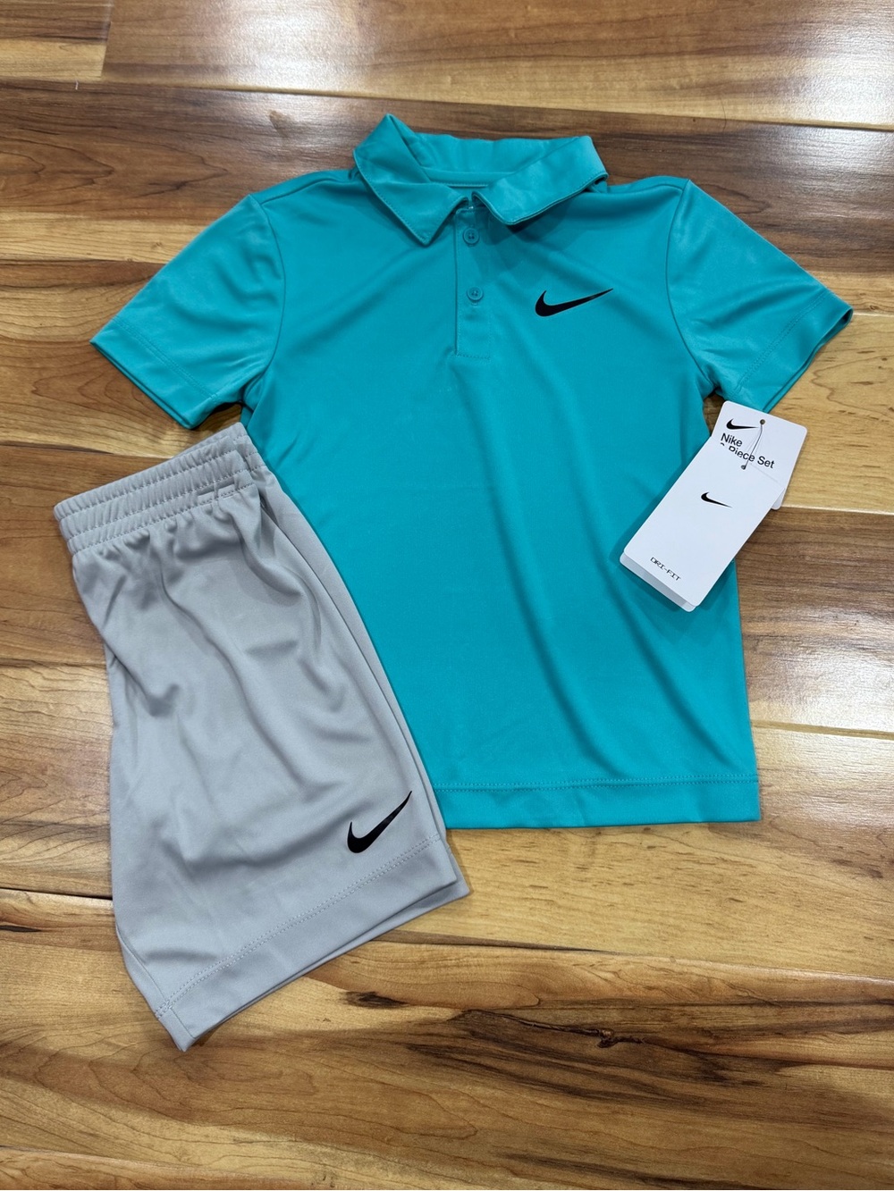 Nike Boys Teal Polo and Shorts Set, New